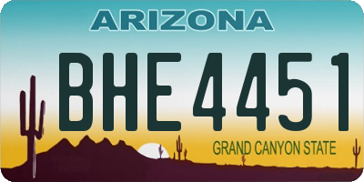 AZ license plate BHE4451