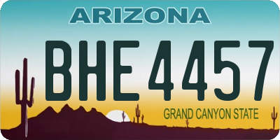 AZ license plate BHE4457