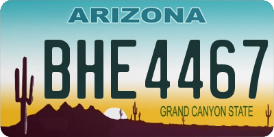 AZ license plate BHE4467