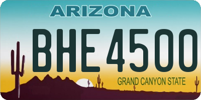 AZ license plate BHE4500