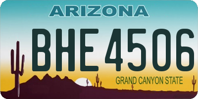 AZ license plate BHE4506