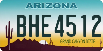 AZ license plate BHE4512