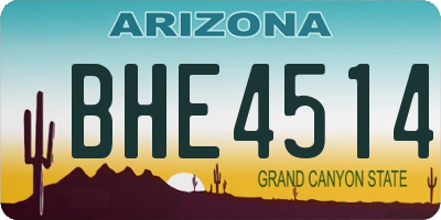AZ license plate BHE4514