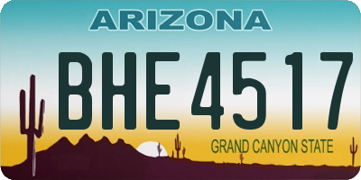 AZ license plate BHE4517