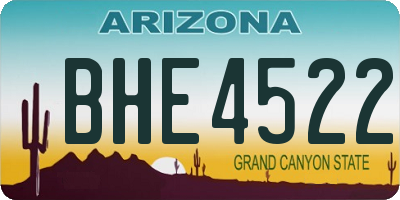 AZ license plate BHE4522