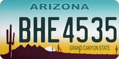 AZ license plate BHE4535