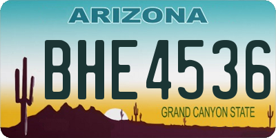 AZ license plate BHE4536