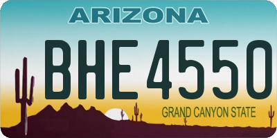 AZ license plate BHE4550