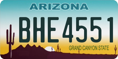 AZ license plate BHE4551