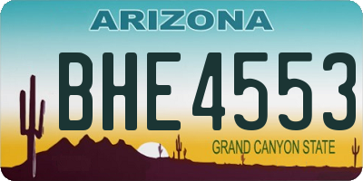 AZ license plate BHE4553