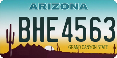 AZ license plate BHE4563
