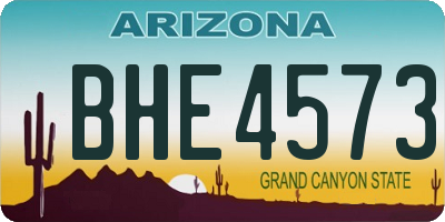 AZ license plate BHE4573