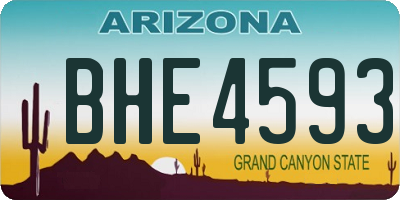 AZ license plate BHE4593