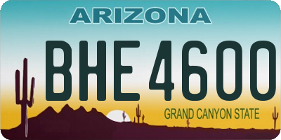 AZ license plate BHE4600