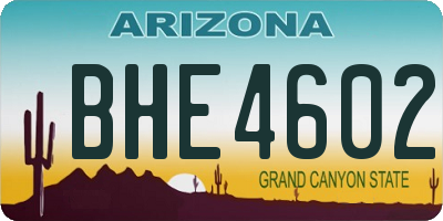 AZ license plate BHE4602