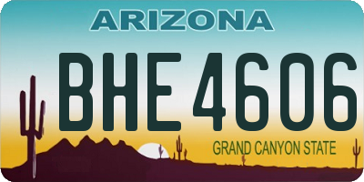 AZ license plate BHE4606