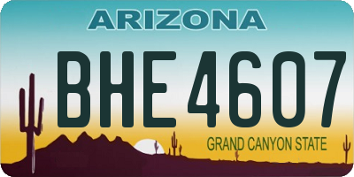 AZ license plate BHE4607