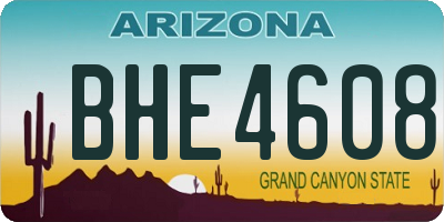 AZ license plate BHE4608