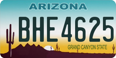 AZ license plate BHE4625