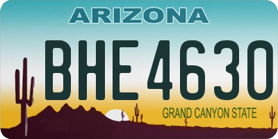 AZ license plate BHE4630