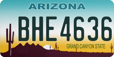 AZ license plate BHE4636