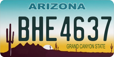 AZ license plate BHE4637