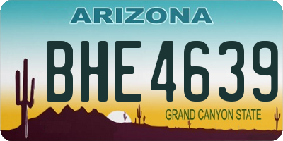 AZ license plate BHE4639