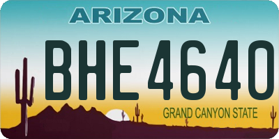 AZ license plate BHE4640