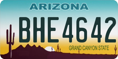 AZ license plate BHE4642