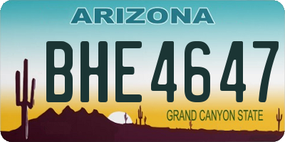 AZ license plate BHE4647