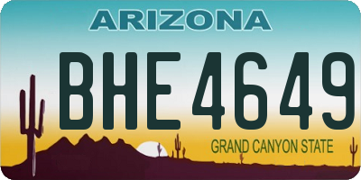 AZ license plate BHE4649