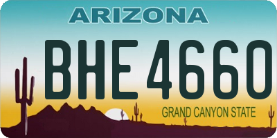 AZ license plate BHE4660
