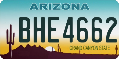 AZ license plate BHE4662