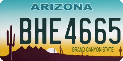 AZ license plate BHE4665