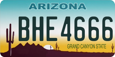 AZ license plate BHE4666