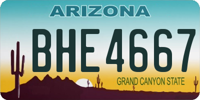 AZ license plate BHE4667