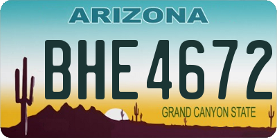 AZ license plate BHE4672