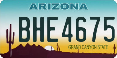 AZ license plate BHE4675