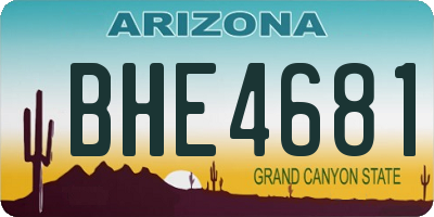 AZ license plate BHE4681