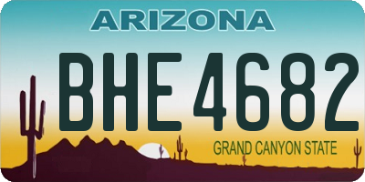 AZ license plate BHE4682