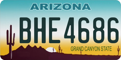 AZ license plate BHE4686