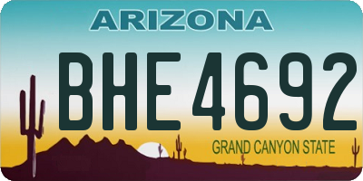 AZ license plate BHE4692