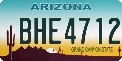 AZ license plate BHE4712
