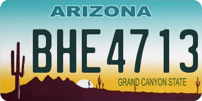 AZ license plate BHE4713