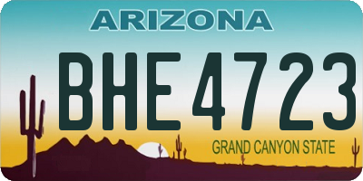AZ license plate BHE4723