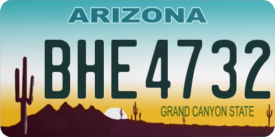 AZ license plate BHE4732