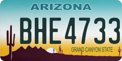 AZ license plate BHE4733