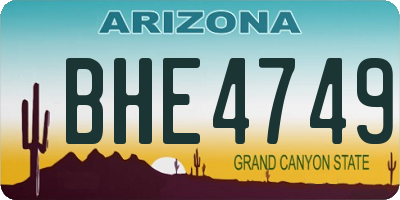 AZ license plate BHE4749