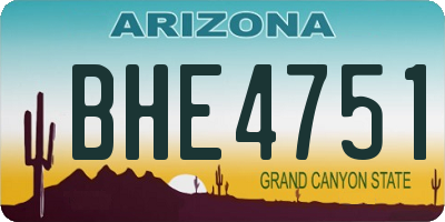 AZ license plate BHE4751