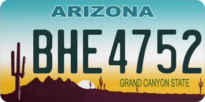 AZ license plate BHE4752